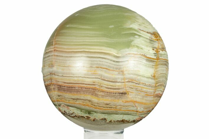 Polished Green Banded Calcite Sphere - Pakistan #266486